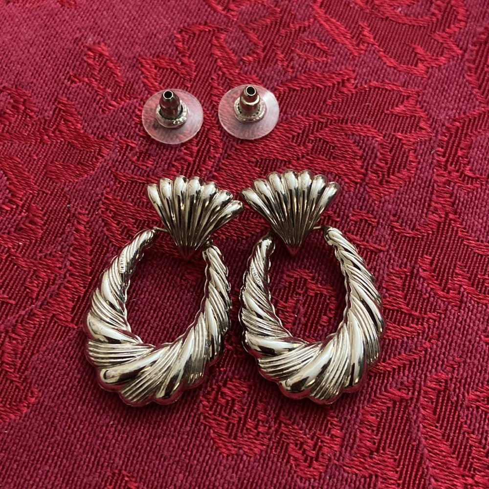 Vintage 60s LISNER STERLING SILVER Dangling POST PIERCED Earrings